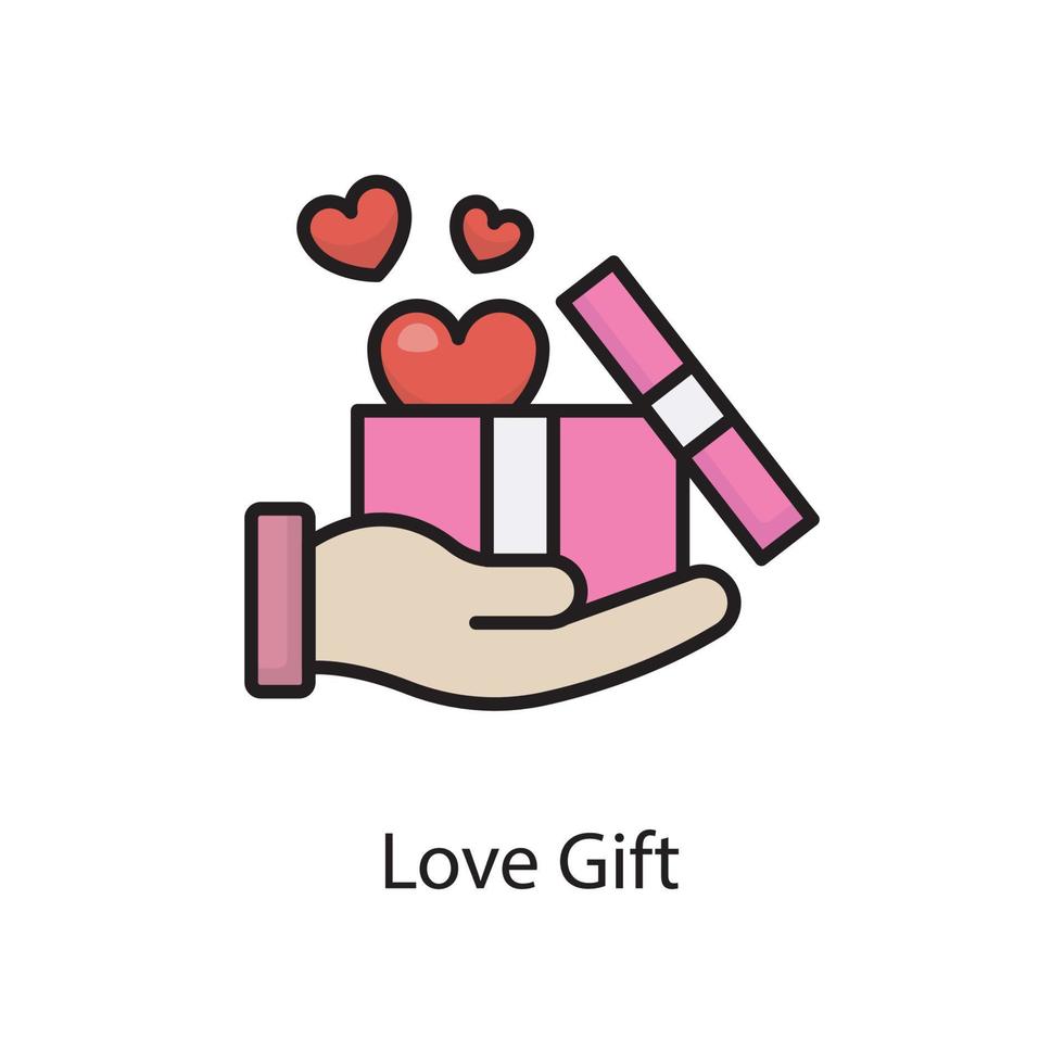 liefde geschenk vector gevulde schets icoon ontwerp illustratie. liefde symbool Aan wit achtergrond eps 10 het dossier