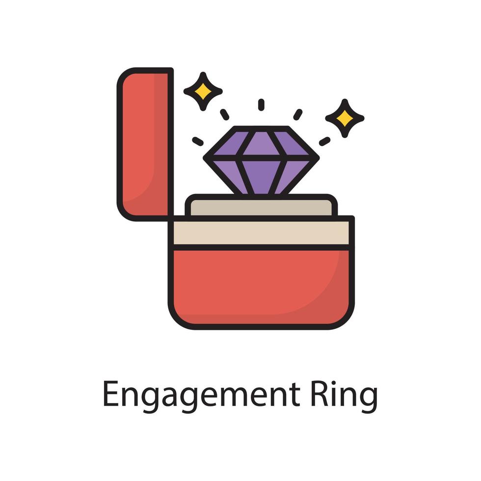 verloving ring vector gevulde schets icoon ontwerp illustratie. liefde symbool Aan wit achtergrond eps 10 het dossier