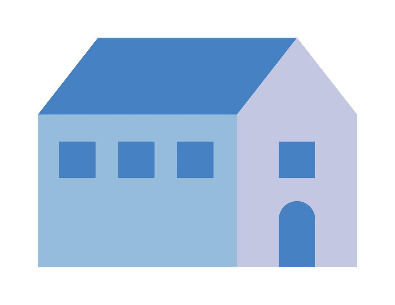 blauw huis buitenkant facade vector