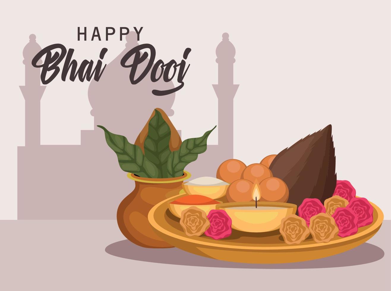 gelukkig bhai dooj kaart vector