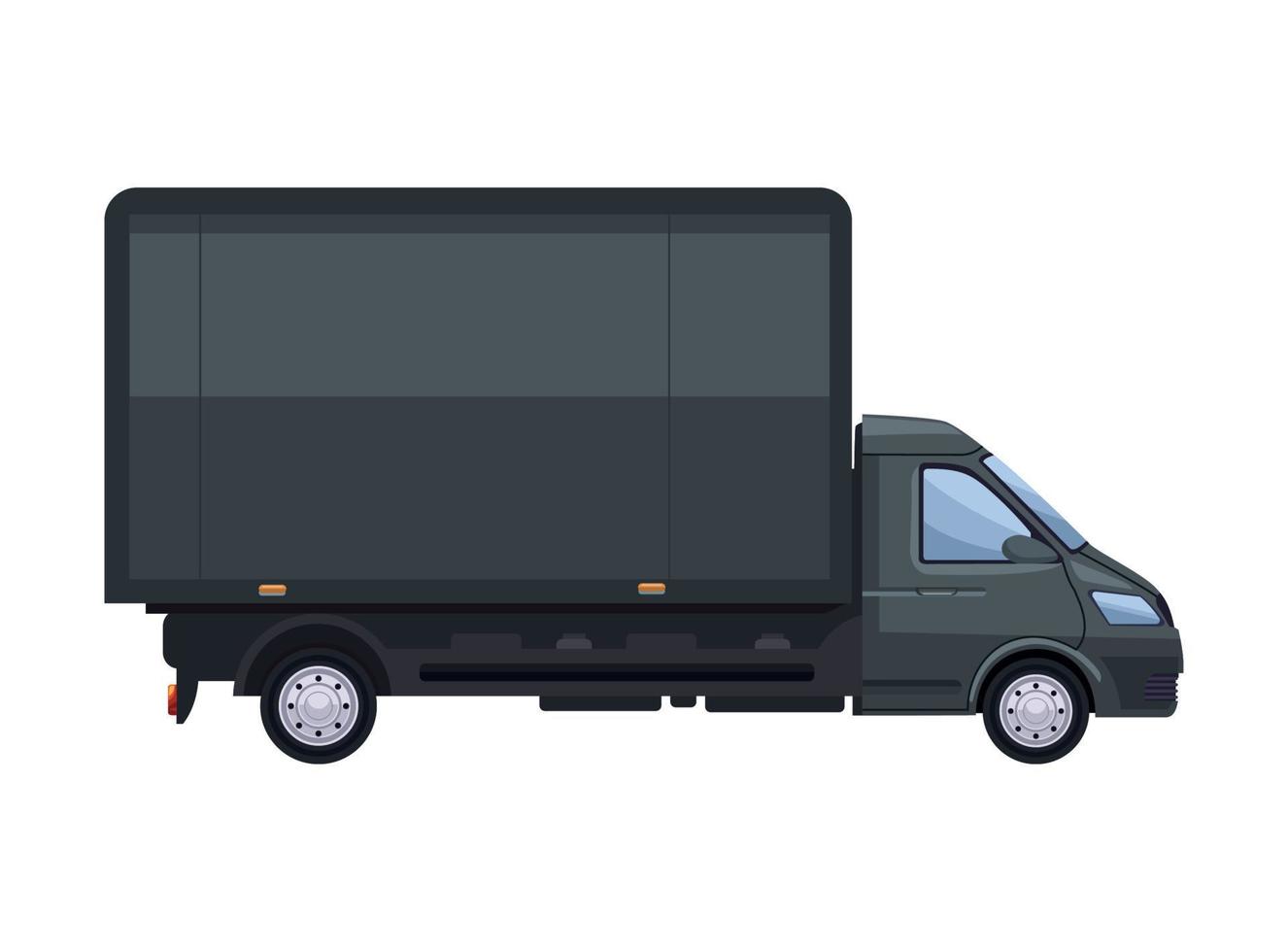 zwart vrachtauto voertuig mockup vector