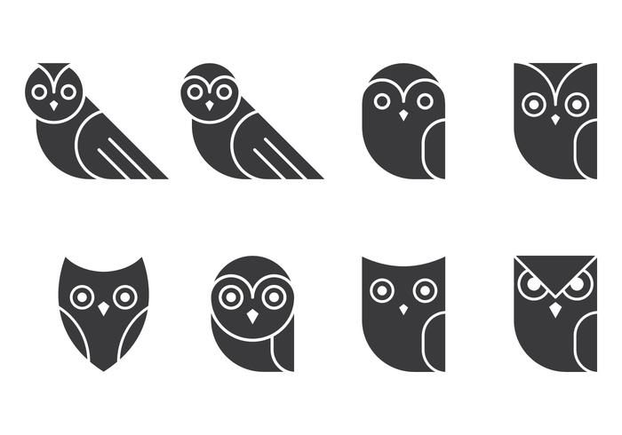 Owl Glyphs Collecties vector