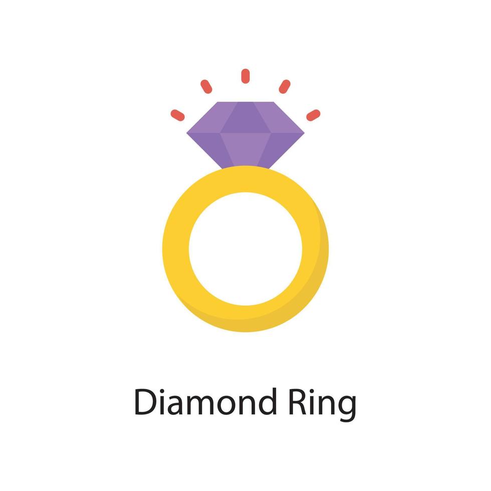 diamant ring vector vlak icoon ontwerp illustratie. liefde symbool Aan wit achtergrond eps 10 het dossier