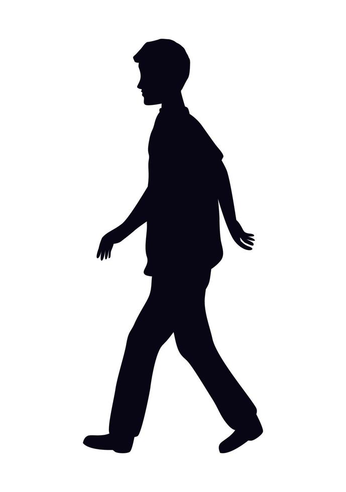 jong jongen wandelen silhouet vector