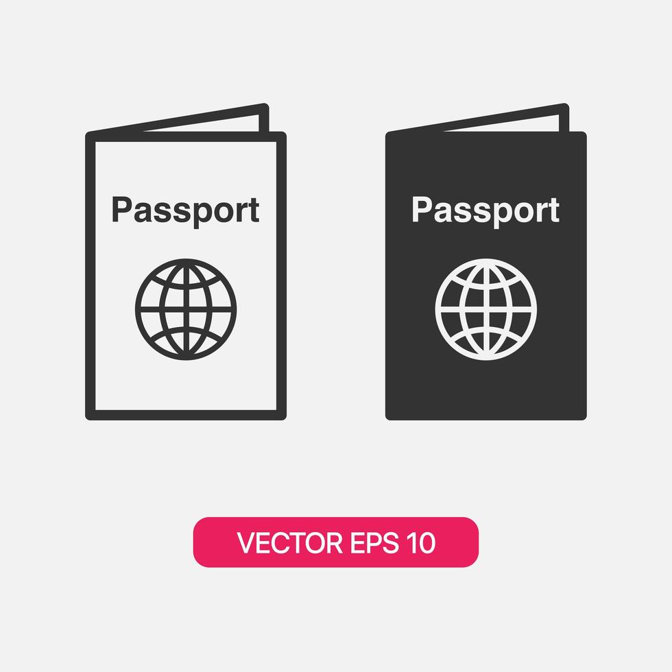 paspoort pictogram op grijze achtergrond vector