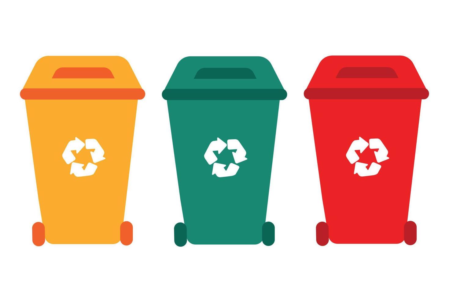 kleurrijk bakken met recycle symbool, vector. isoleren Aan wit achtergrond vector