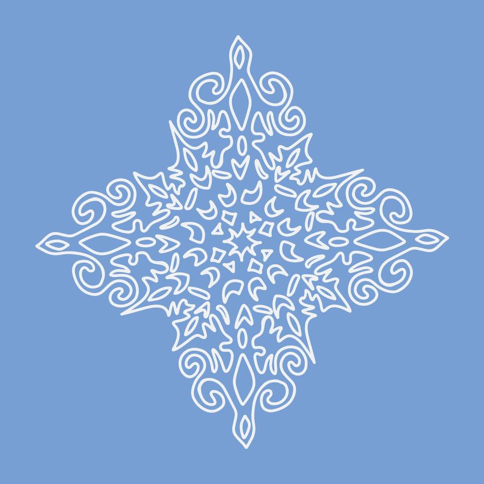 decoratief ornament Aan een blauw achtergrond. sneeuwvlok. vector illustratie.