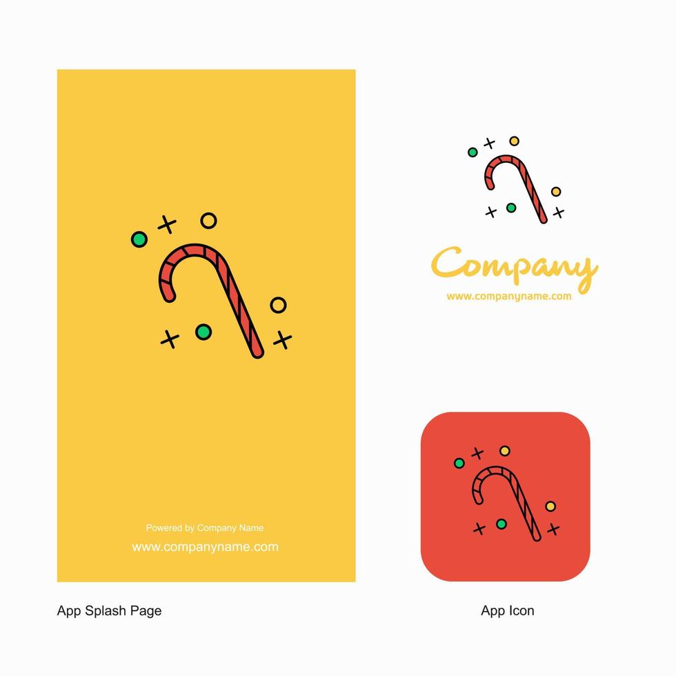 Kerstmis snoep bedrijf logo app icoon en plons bladzijde ontwerp creatief bedrijf app ontwerp elementen vector