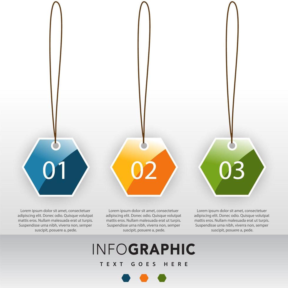 3 nummers infographic illustratie sjabloon vector