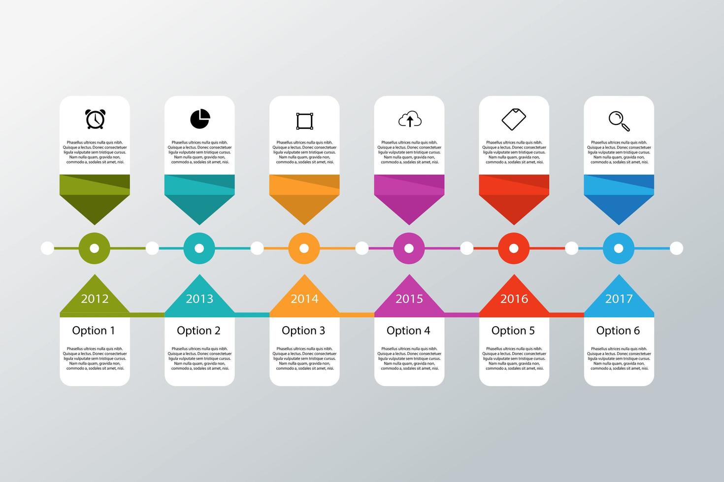 tijdlijn infographic sjabloon vector