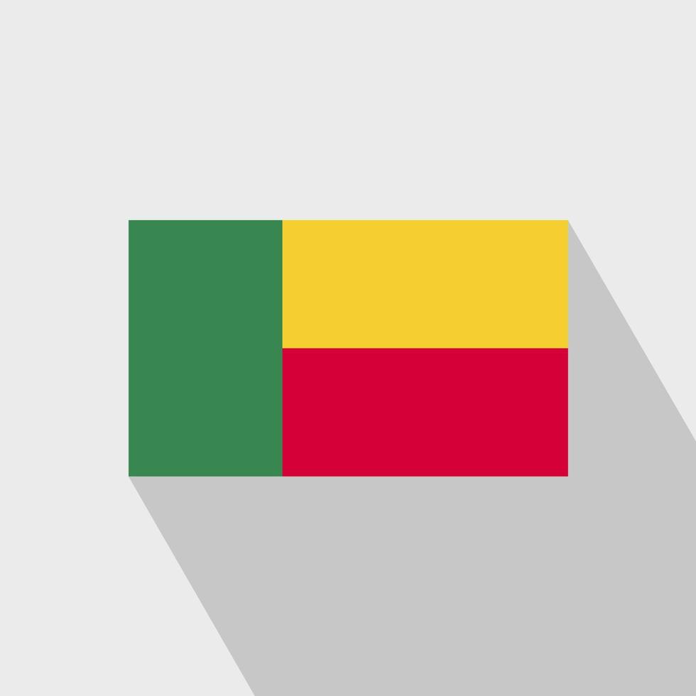 Benin vlag lang schaduw ontwerp vector