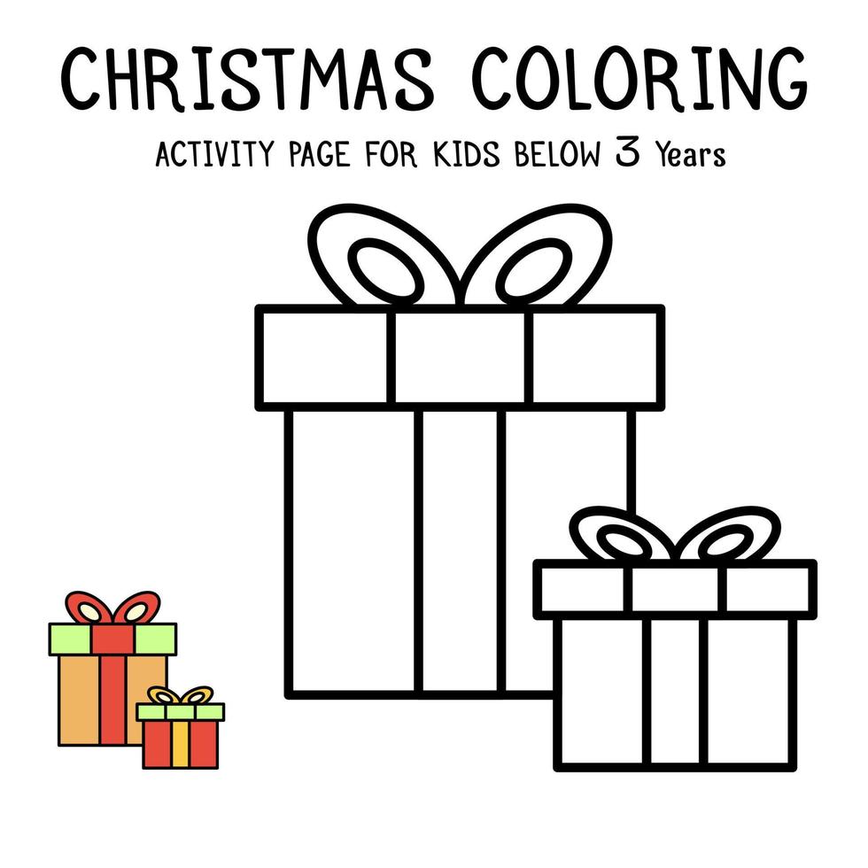 Kerstmis kleur activiteit boek voor kinderen hieronder 3 jaren vector