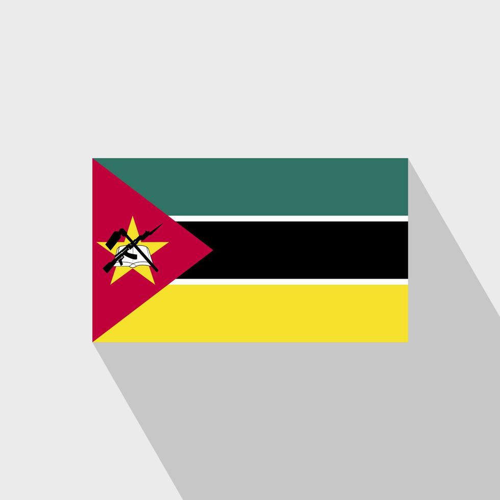 Mozambique vlag lang schaduw ontwerp vector