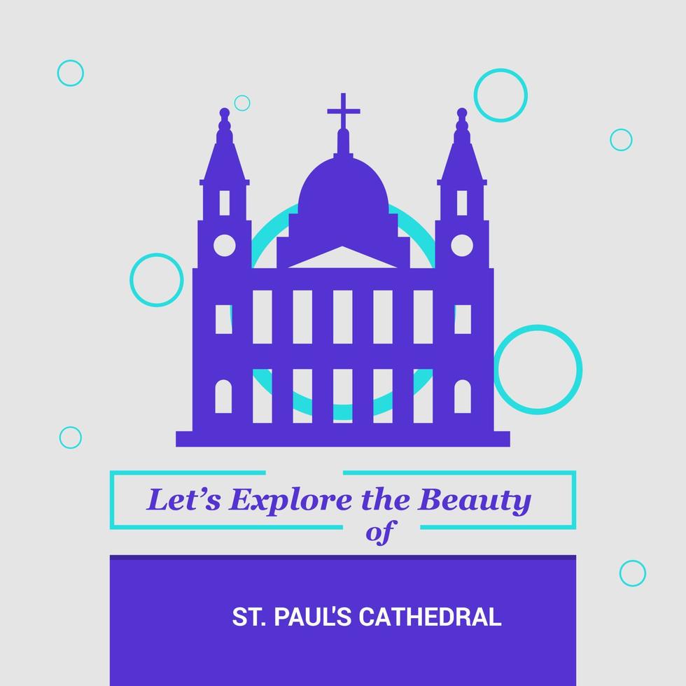 laten we onderzoeken de schoonheid van st Pauls kathedraal Londen uk nationaal oriëntatiepunten vector