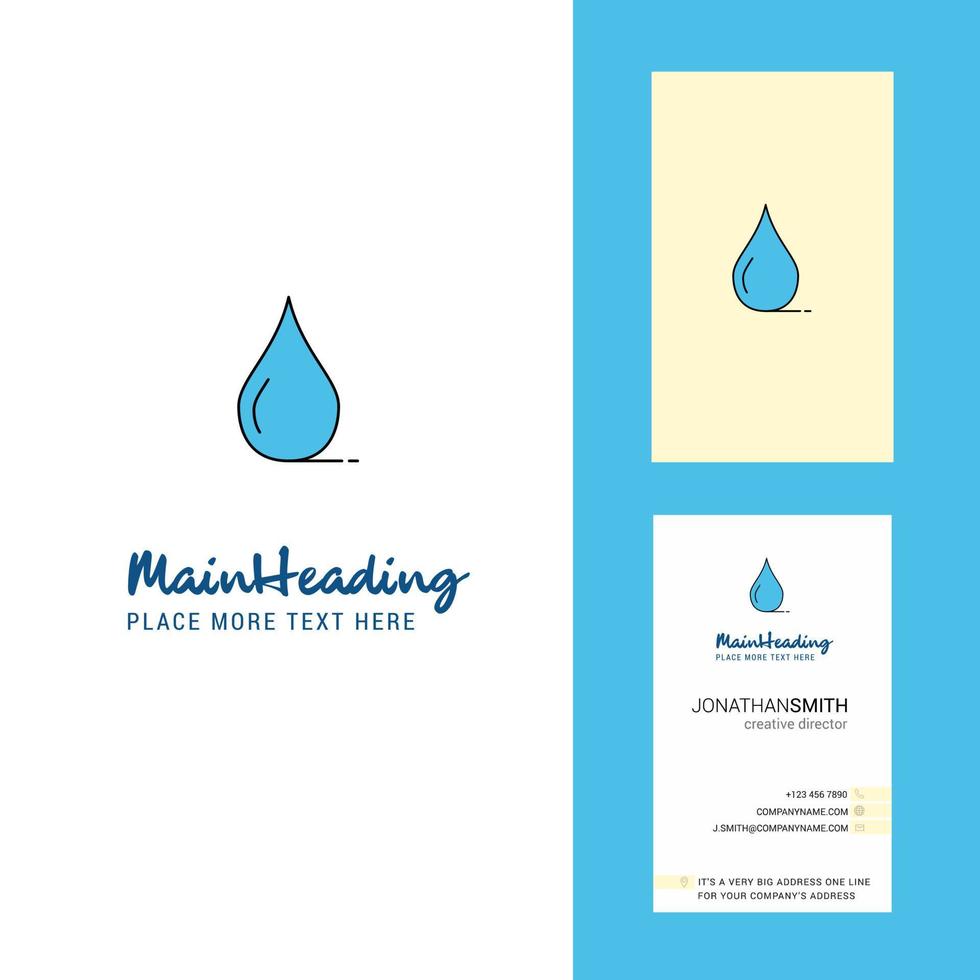 water laten vallen creatief logo en bedrijf kaart verticaal ontwerp vector