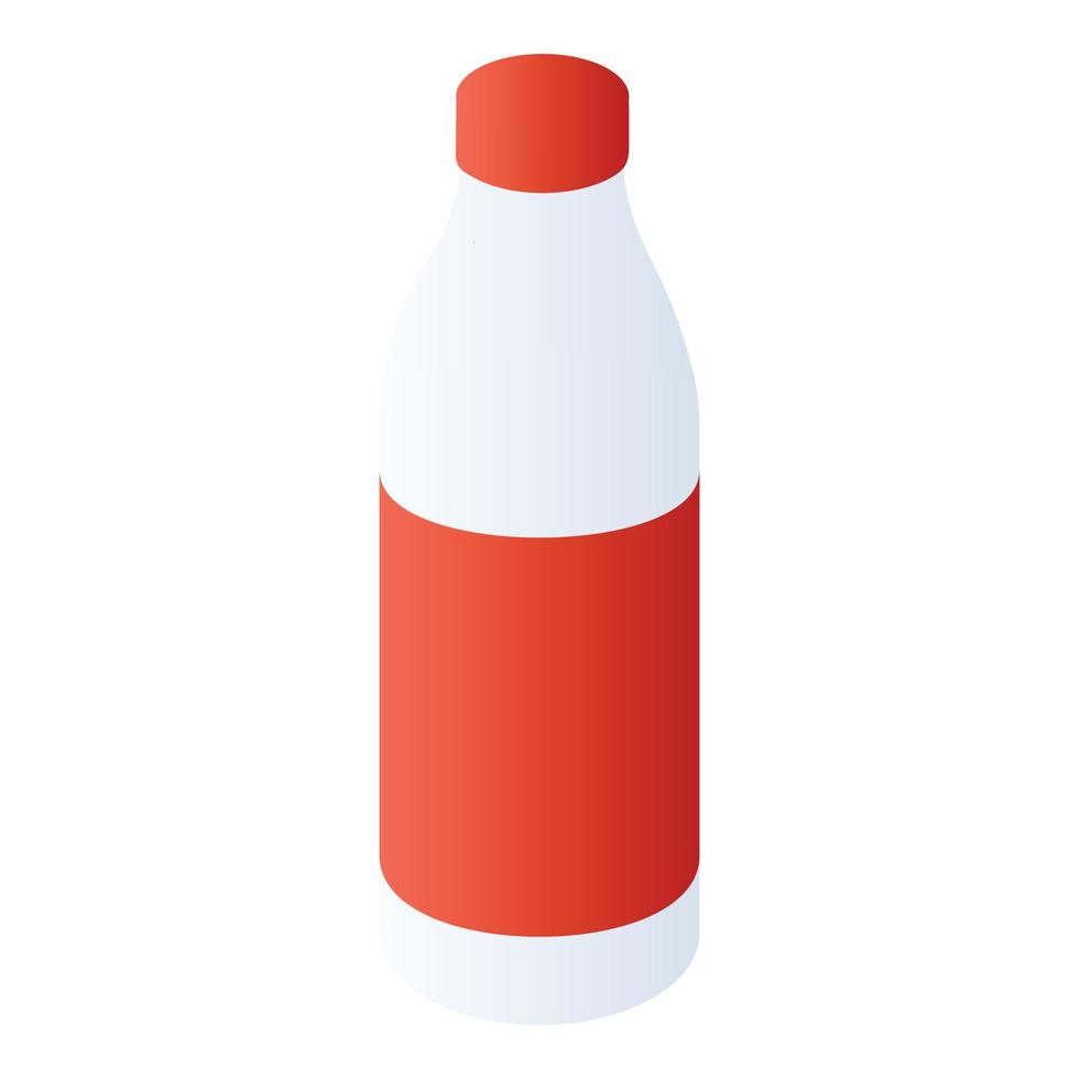 melk plastic fles icoon, isometrische stijl vector