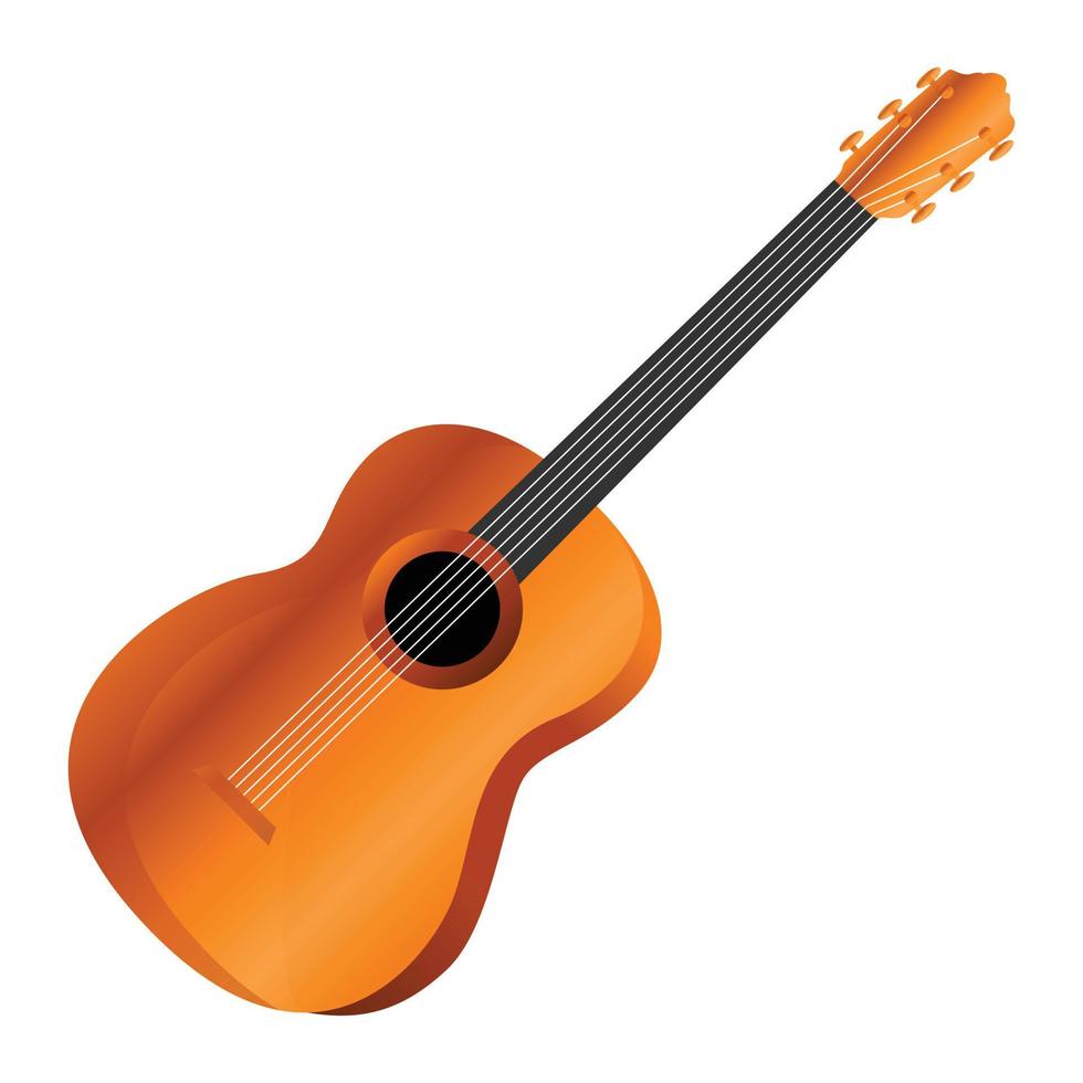 Mexicaans gitaar icoon, tekenfilm stijl vector