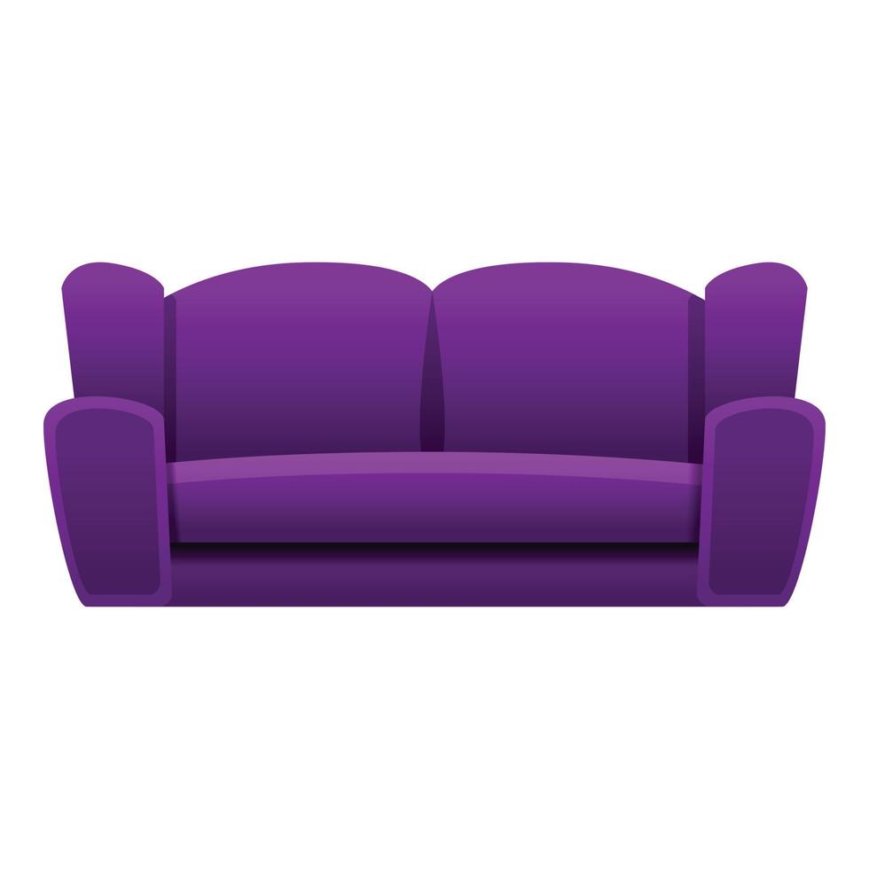 Purper sofa icoon, tekenfilm stijl vector