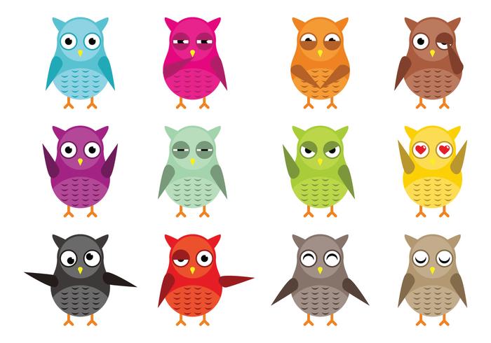Owl Vector Karakter Vector Pack