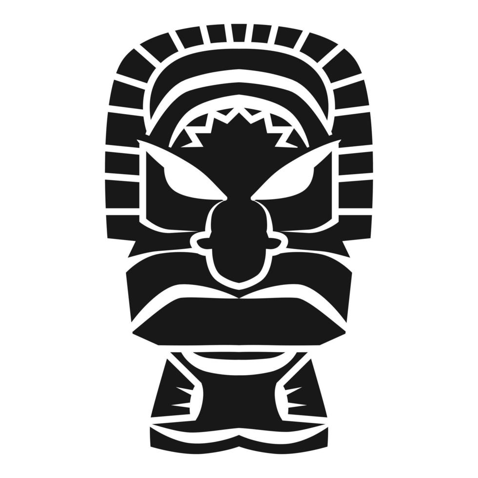 Hawaii masker afgod icoon, gemakkelijk stijl vector