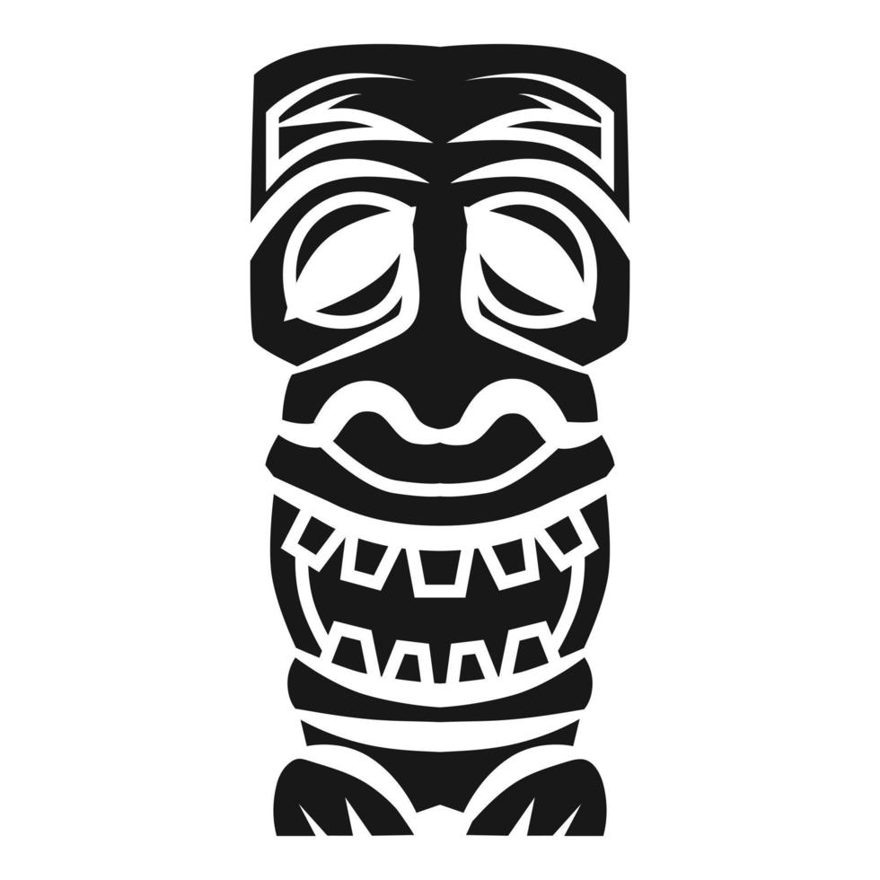 tribal hout afgod icoon, gemakkelijk stijl vector