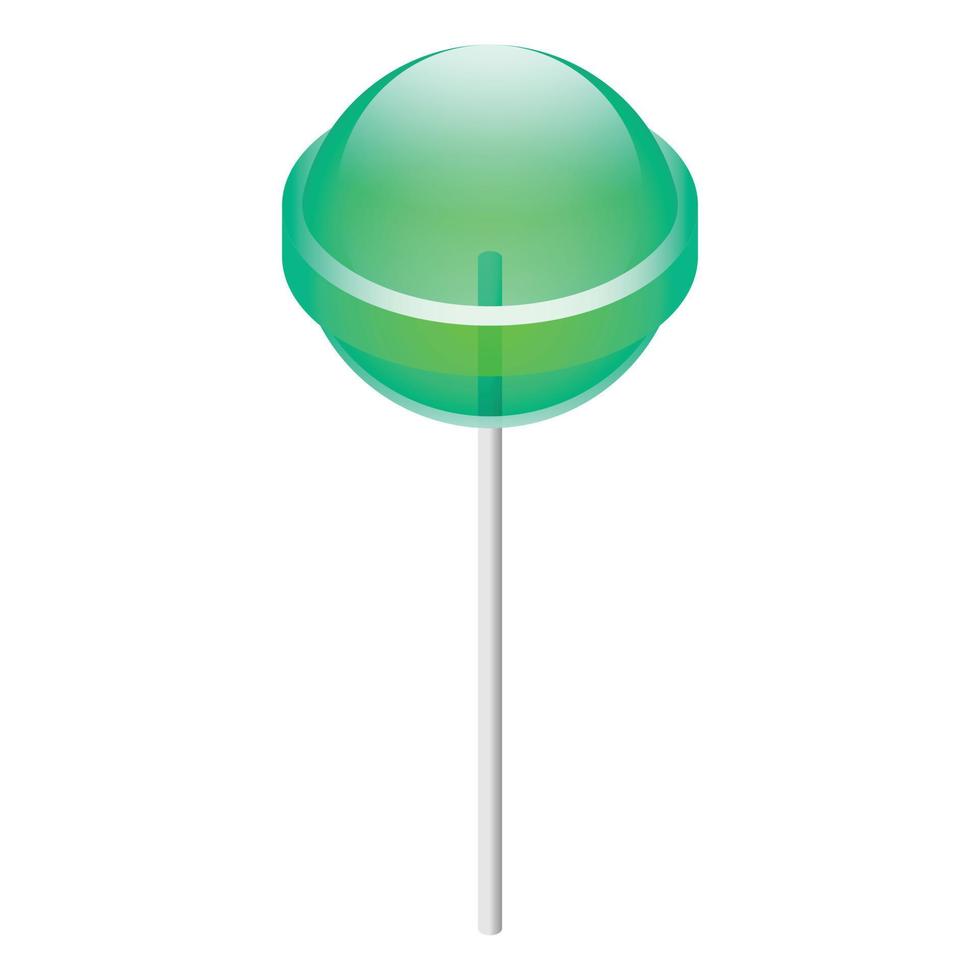 groen lolly icoon, isometrische stijl vector