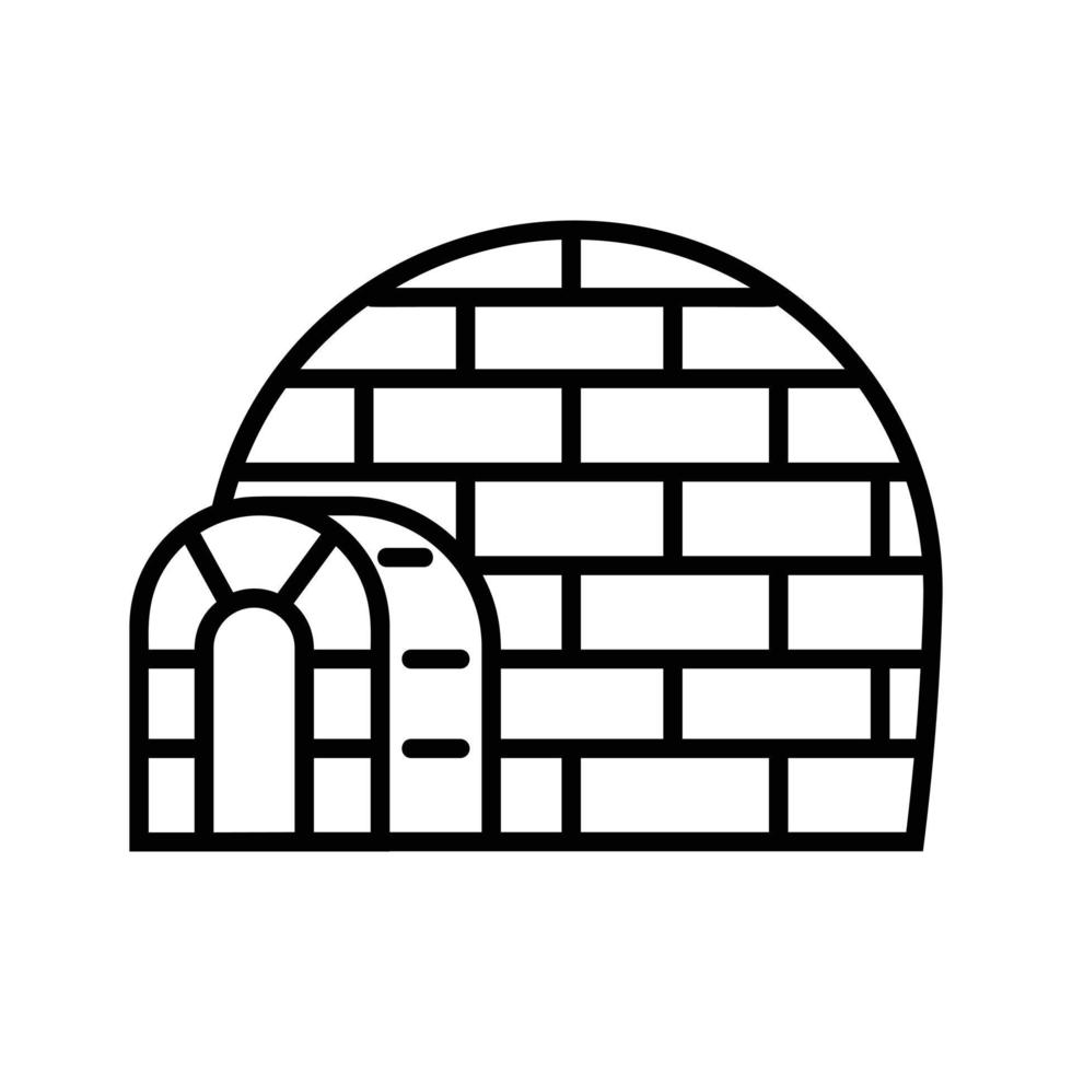 Eskimo iglo icoon, schets stijl vector