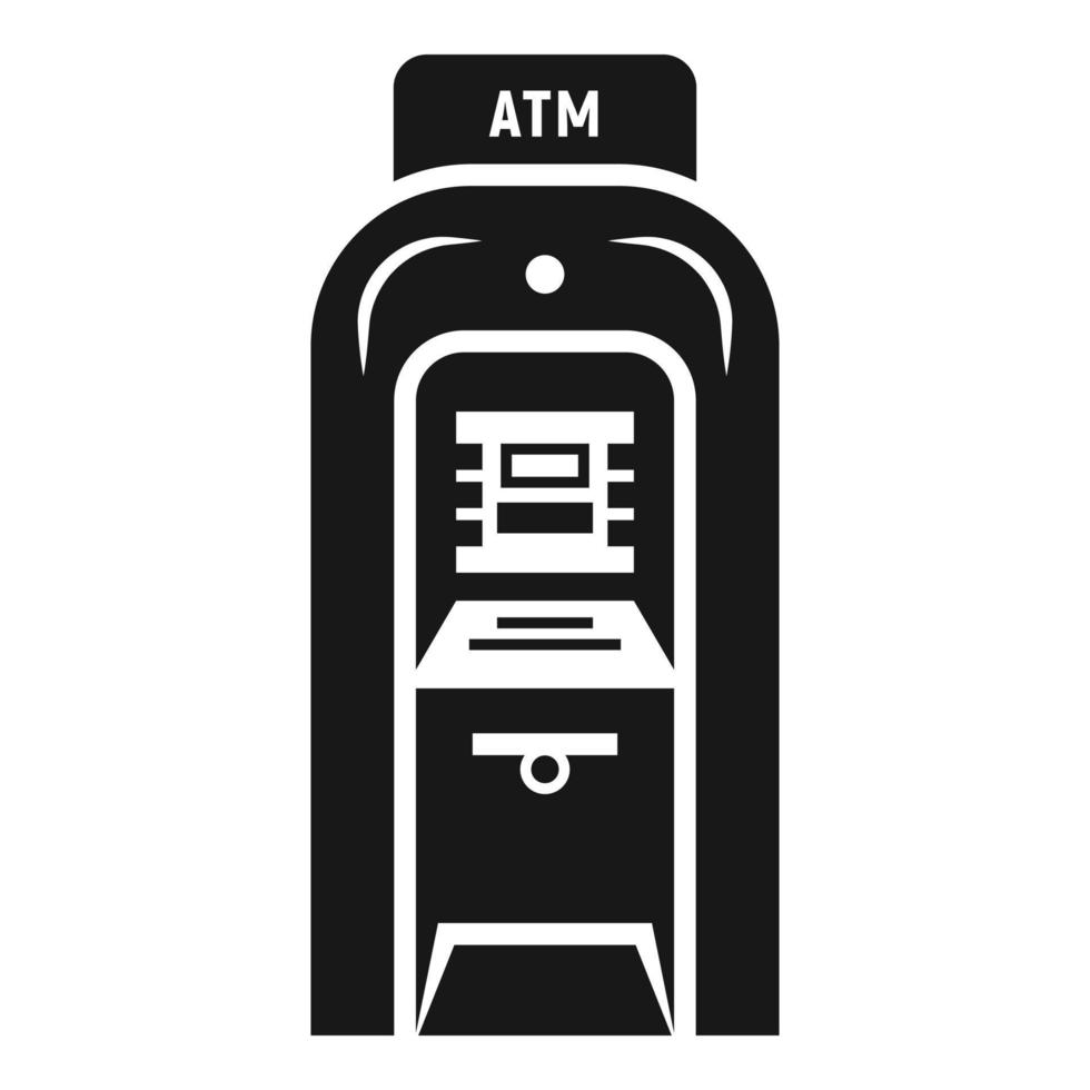 Geldautomaat icoon, gemakkelijk stijl vector