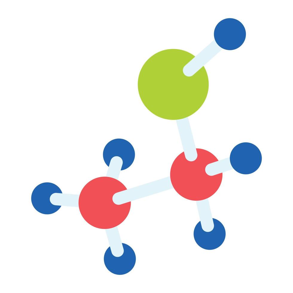 chemie molecuul icoon, vlak stijl vector