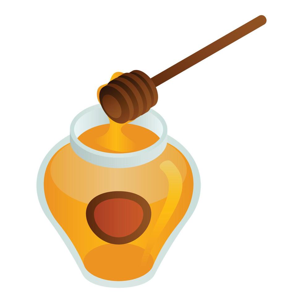 gouden honing pot icoon, isometrische stijl vector