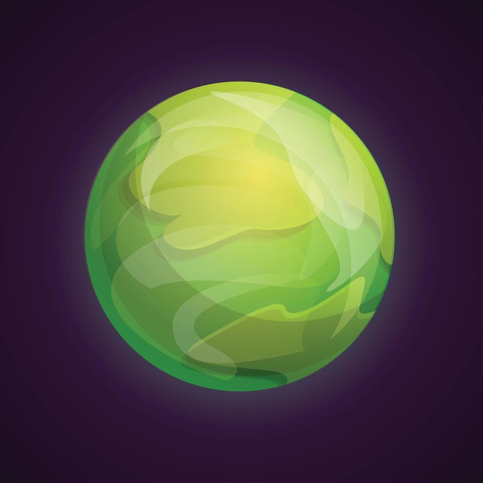 groen ruimte planeet icoon, tekenfilm stijl vector