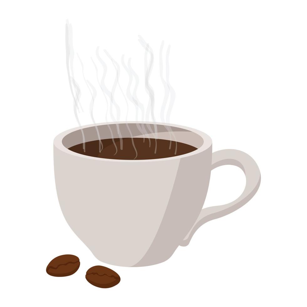 kop van koffie icoon, tekenfilm stijl vector