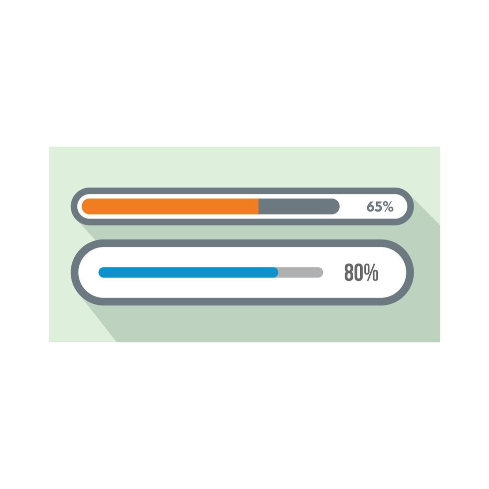 vooruitgang bezig met laden bar icoon, vlak stijl vector
