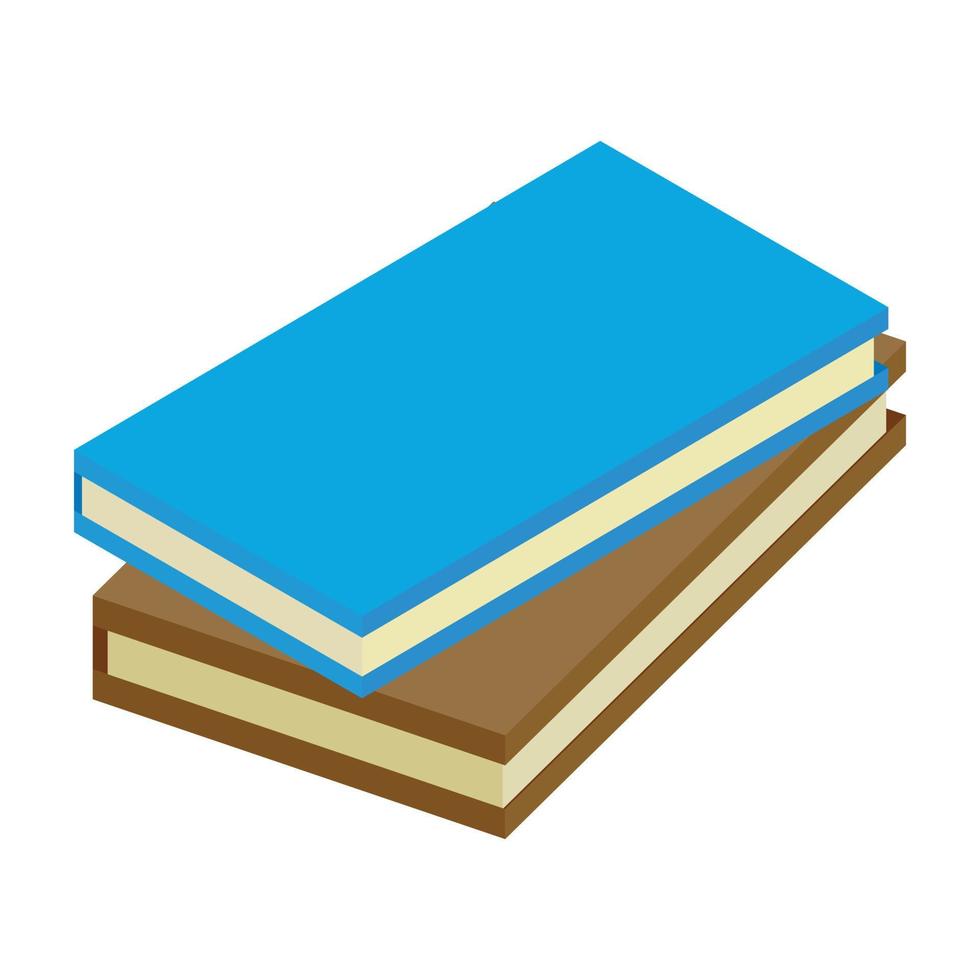 2 boeken isometrische 3d icoon vector