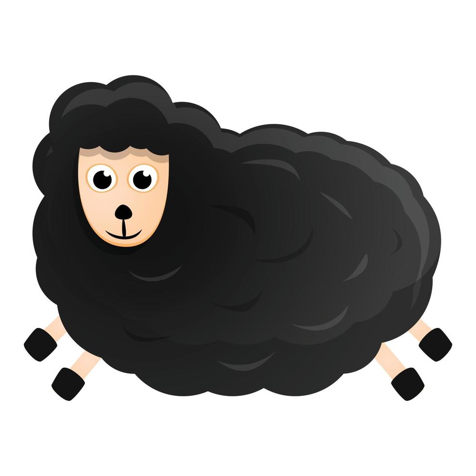zwart schapen icoon, tekenfilm stijl vector
