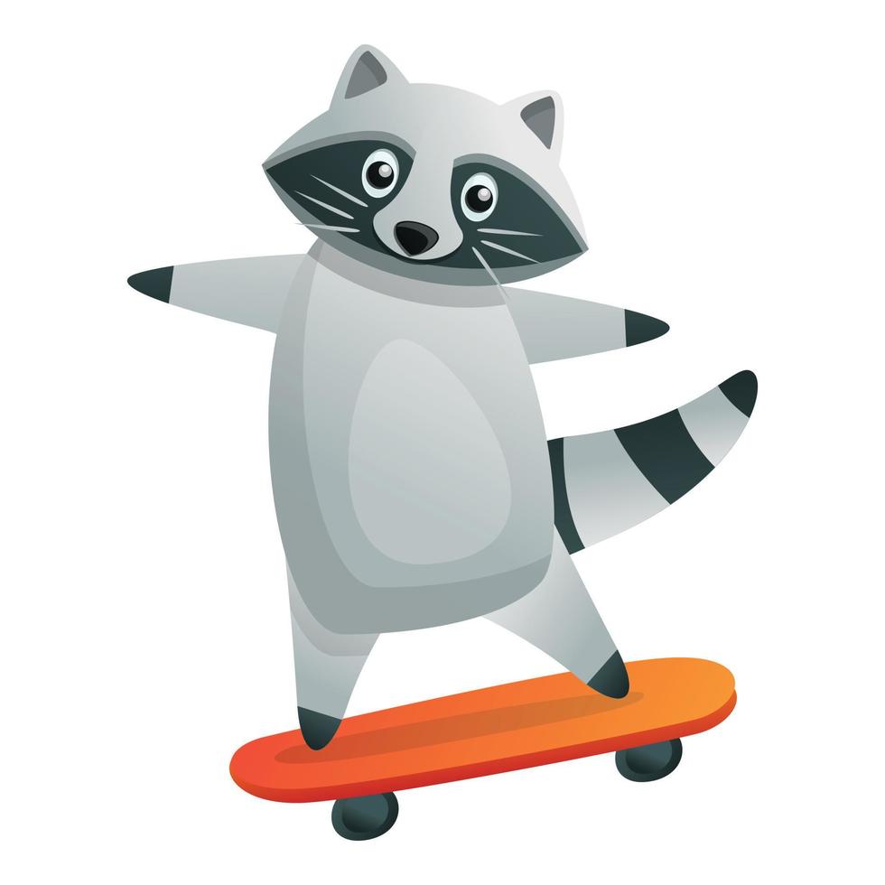 wasbeer rijden skateboard icoon, tekenfilm stijl vector