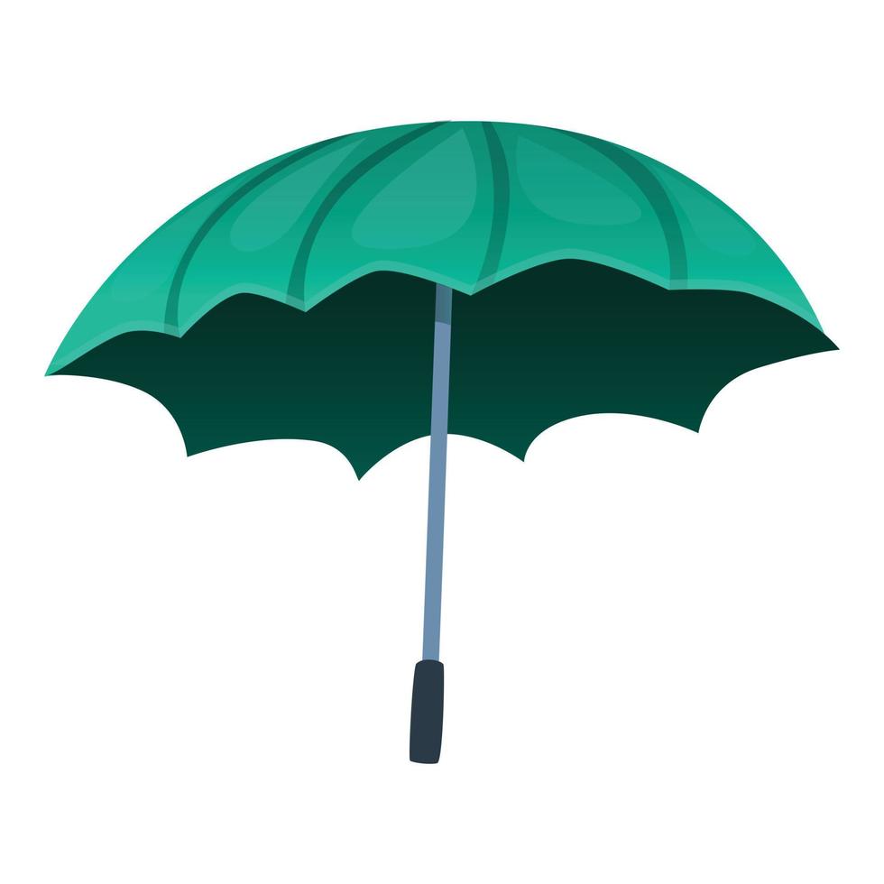 mode groen paraplu icoon, tekenfilm stijl vector