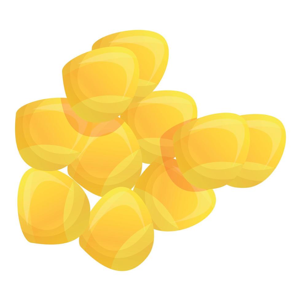 geel maïs zaad icoon, tekenfilm stijl vector