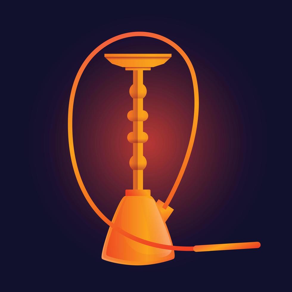 oranje hookah icoon, tekenfilm stijl vector