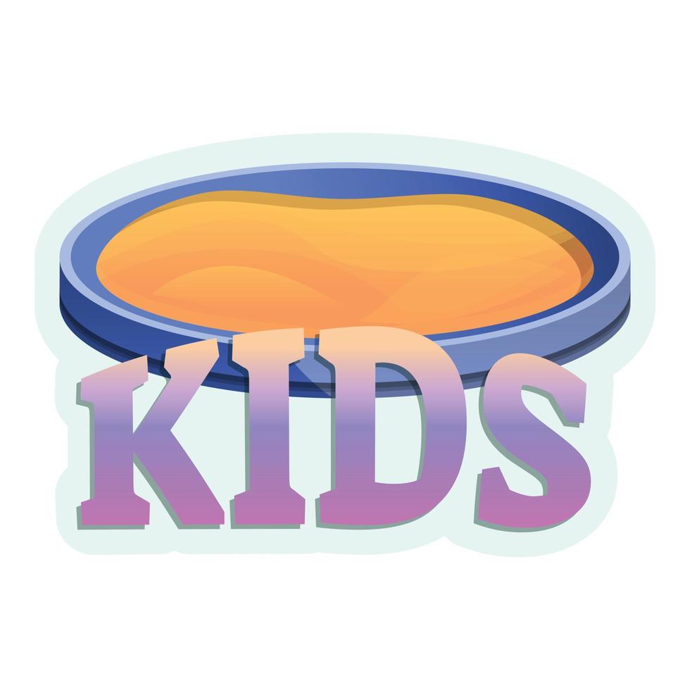 kinderen ronde zandbak logo, tekenfilm stijl vector