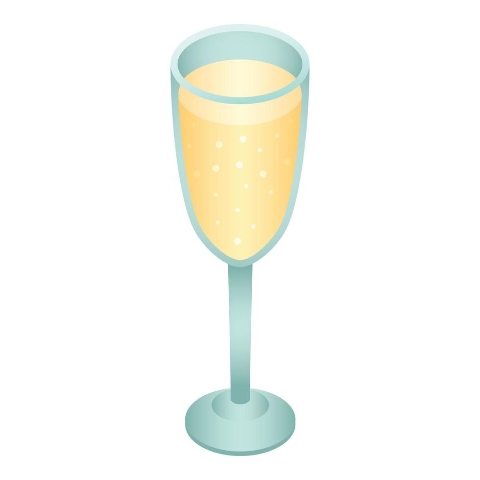 vol Champagne glas icoon, isometrische stijl vector