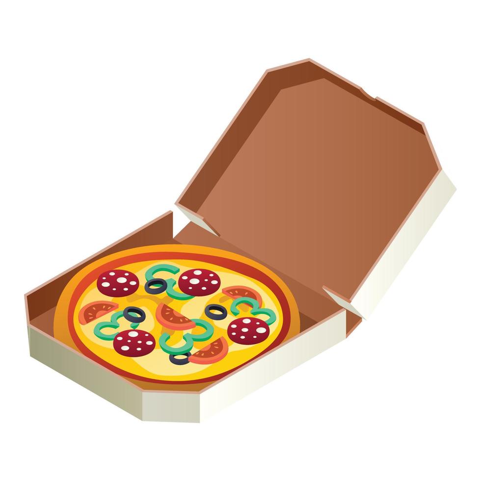 pizza icoon, isometrische stijl vector