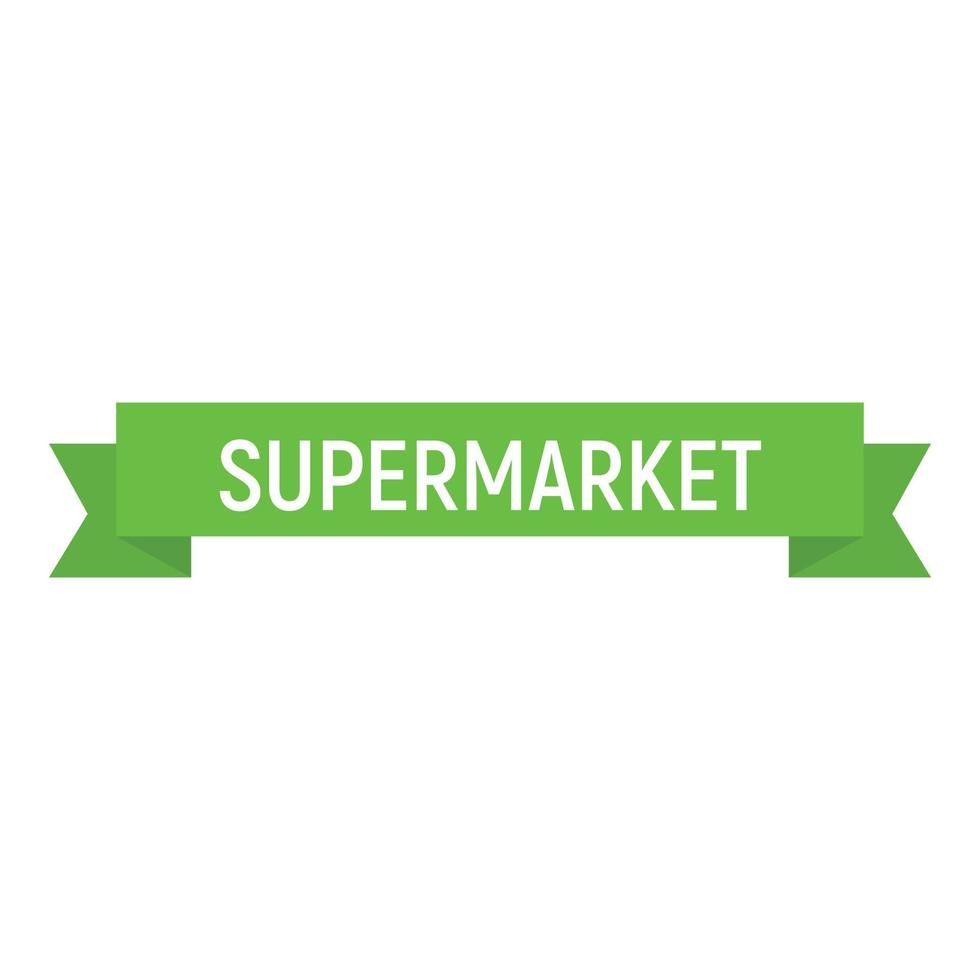 supermarkt groen lint icoon, vlak stijl vector