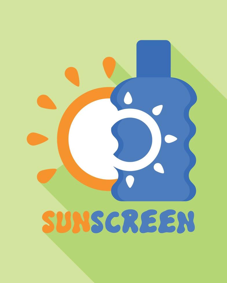 zonnescherm fles logo, vlak stijl vector