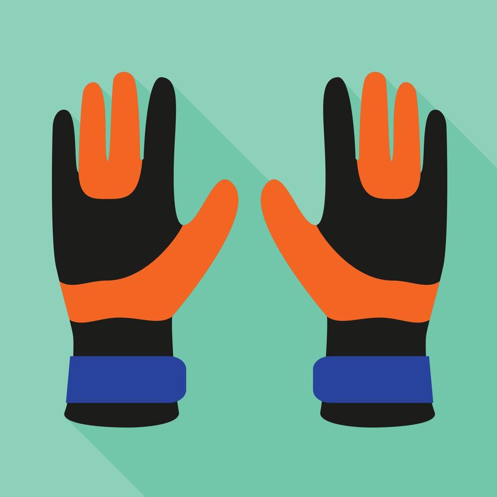 raften handschoenen icoon, vlak stijl vector