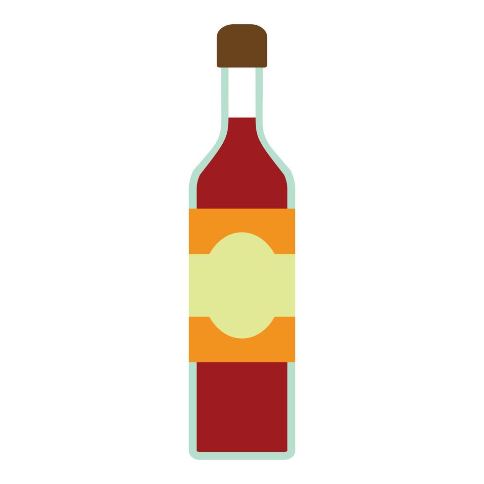 wijn fles icoon, vlak stijl vector