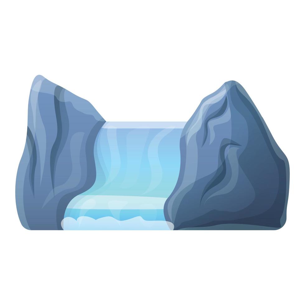tropisch waterval icoon, tekenfilm stijl vector