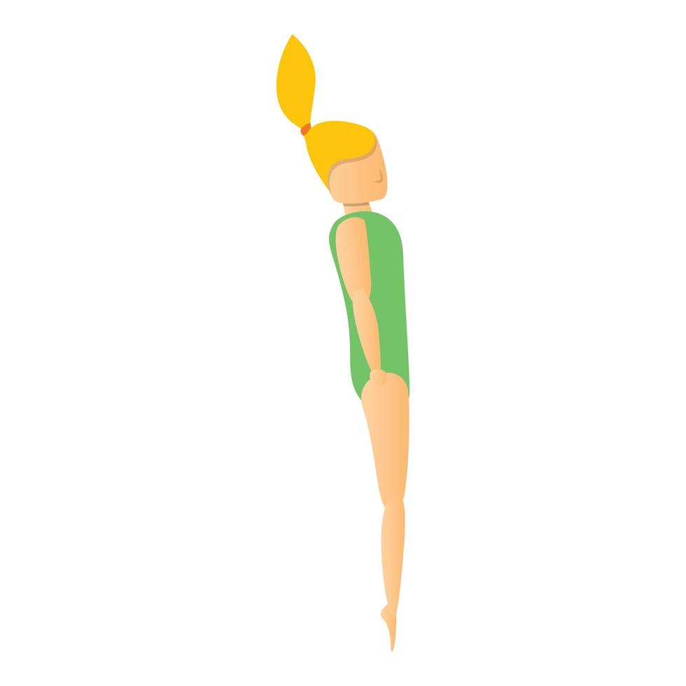 blond meisje springen in zwembad icoon, tekenfilm stijl vector