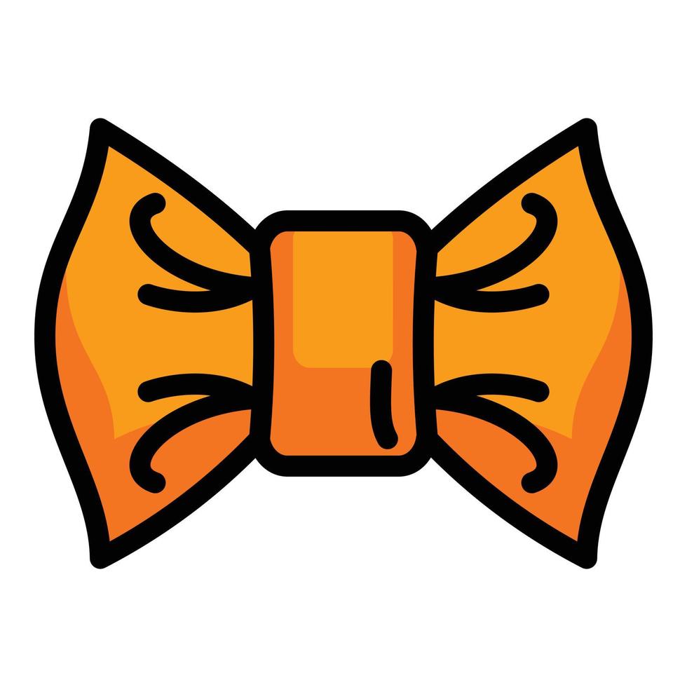 oranje boog stropdas icoon, schets stijl vector