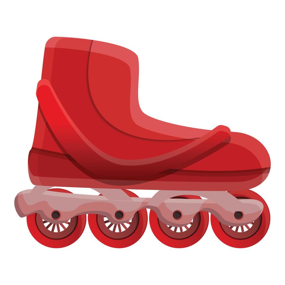 rood in lijn skates icoon, tekenfilm stijl vector